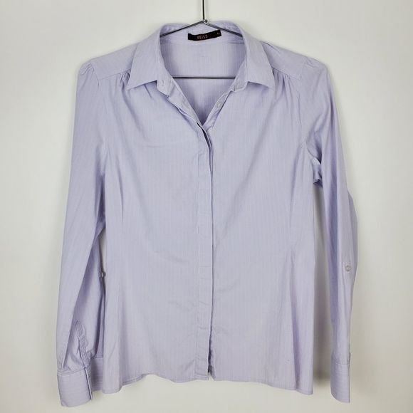 Reiss Tops Reiss Long Sleeve Pin Stripe Hidden Button Down Dress